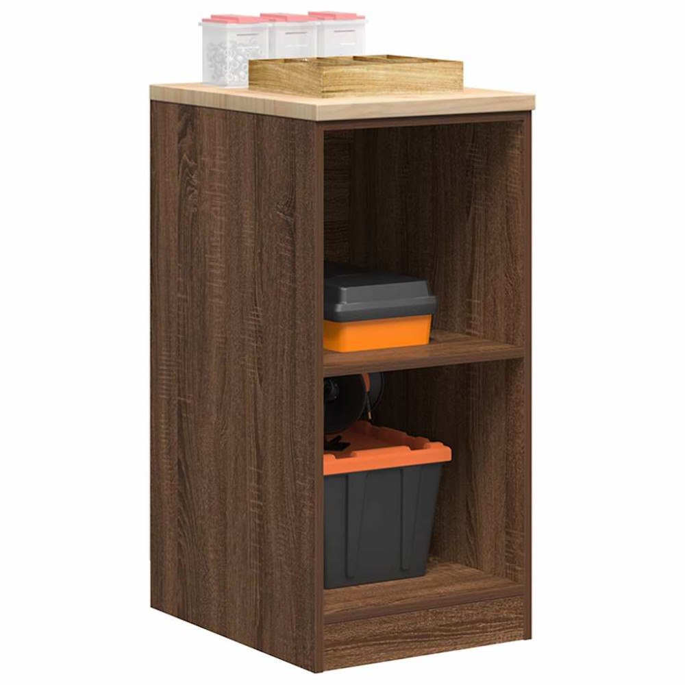 vidaXL Förvaringsskåp för garage brun ek 40x51x85 cm massivt trä furu