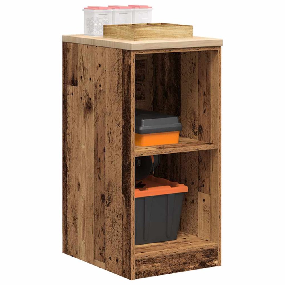 vidaXL Garageskåp gammalt trä 40x51x85 cm massivt trä furu