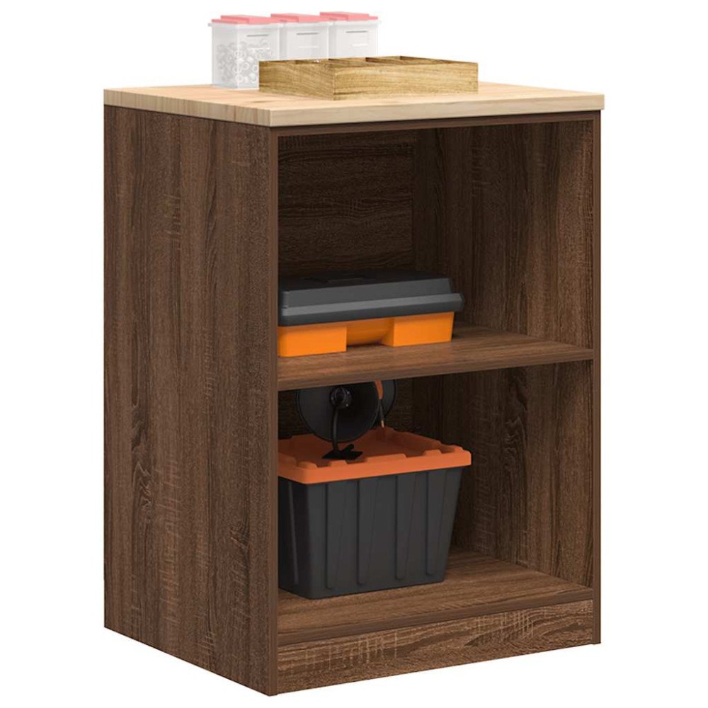 vidaXL Förvaringsskåp för garage brun ek 60x51x85 cm massivt trä furu