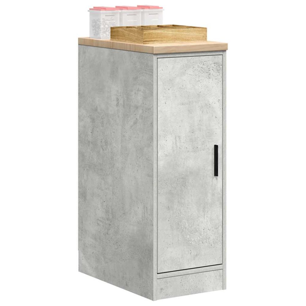 vidaXL Förvaringsskåp för garage Betonggrå 30x51x85cm massivt trä furu