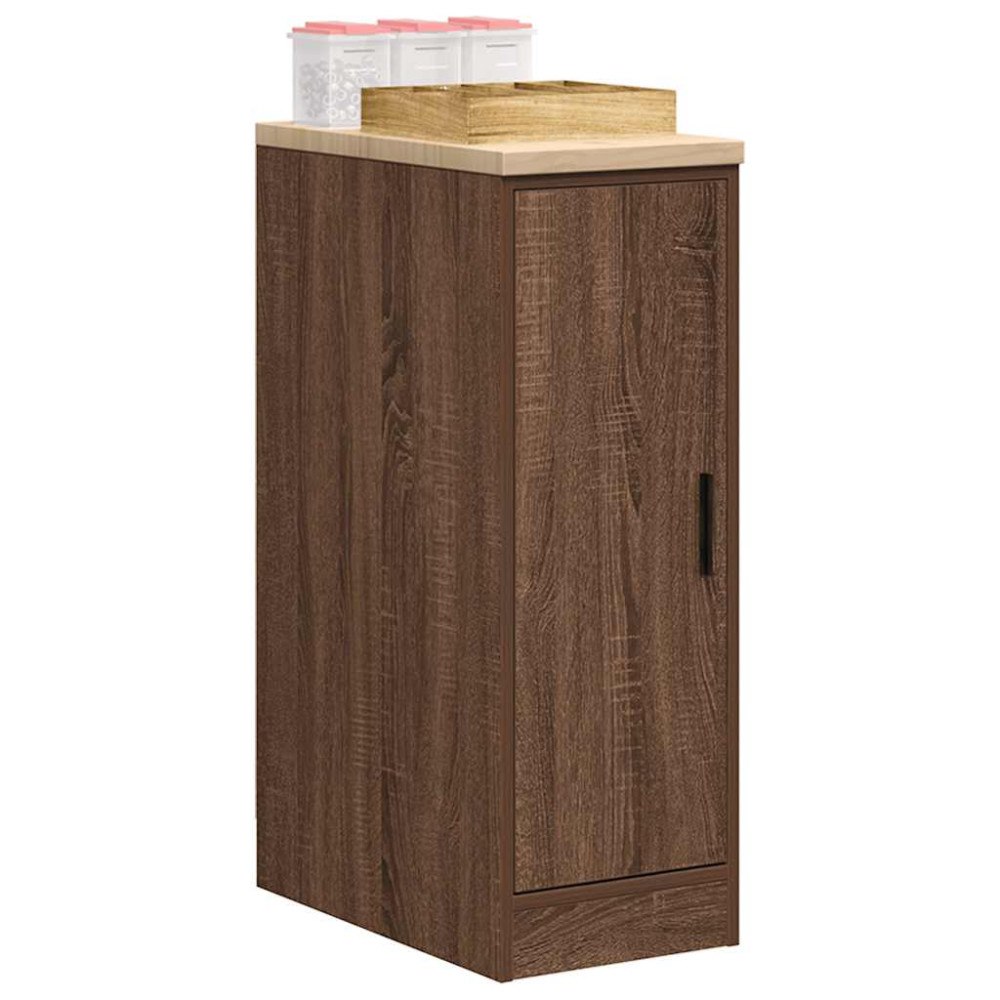 vidaXL Förvaringsskåp för garage brun ek 30x51x85 cm massivt trä furu
