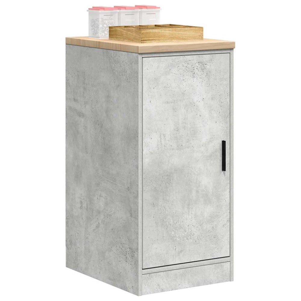 vidaXL Förvaringsskåp för garage Betonggrå 40x51x85cm massivt trä furu