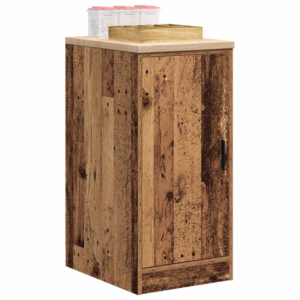 vidaXL Garageskåp gammalt trä 40x51x85 cm massivt trä furu