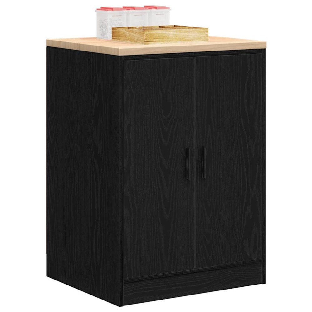 vidaXL Garageskåp svart 60x51x85 cm massiv trä furu