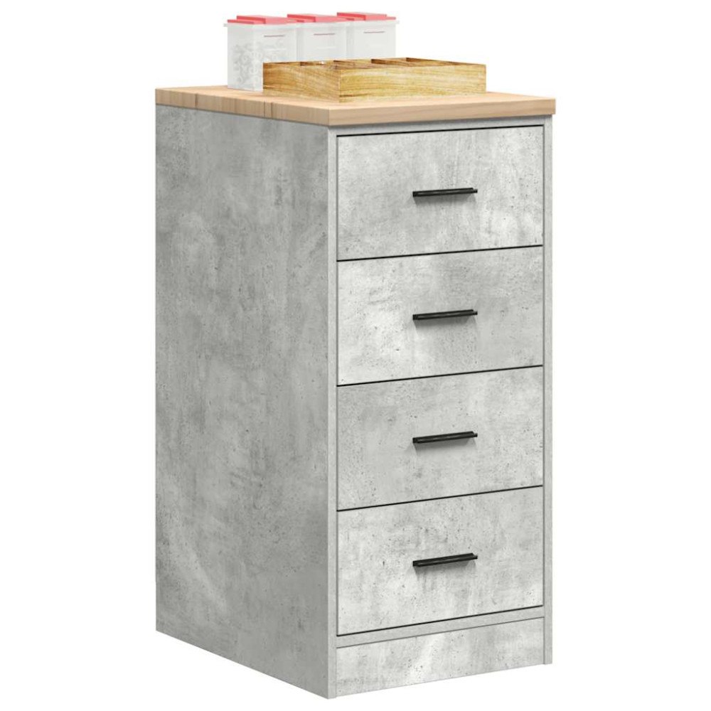 vidaXL Förvaringsskåp för garage Betonggrå 40x51x85cm massivt trä furu