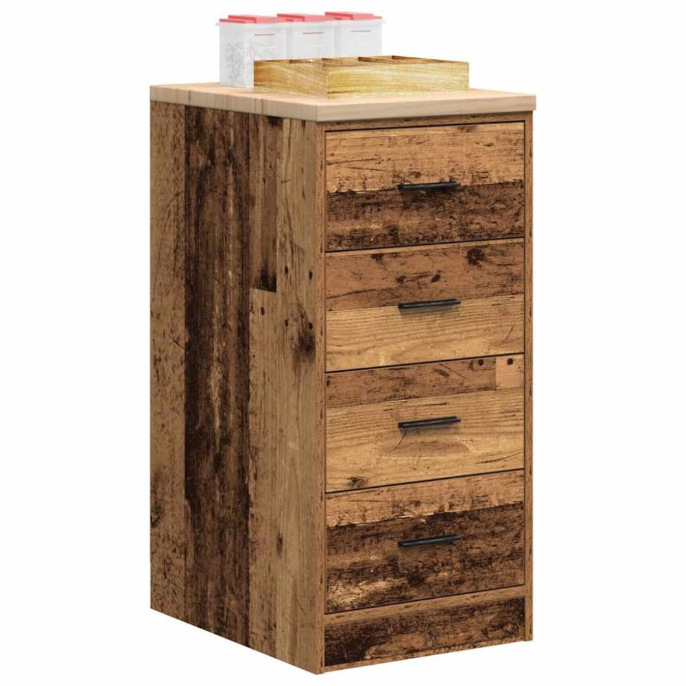 vidaXL Garageskåp gammalt trä 40x51x85 cm massivt trä furu