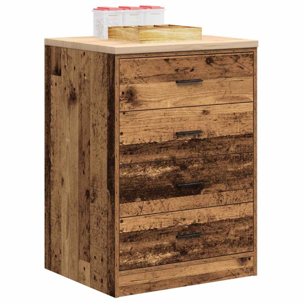 vidaXL Garageskåp gammalt trä 60x51x85 cm massivt trä furu