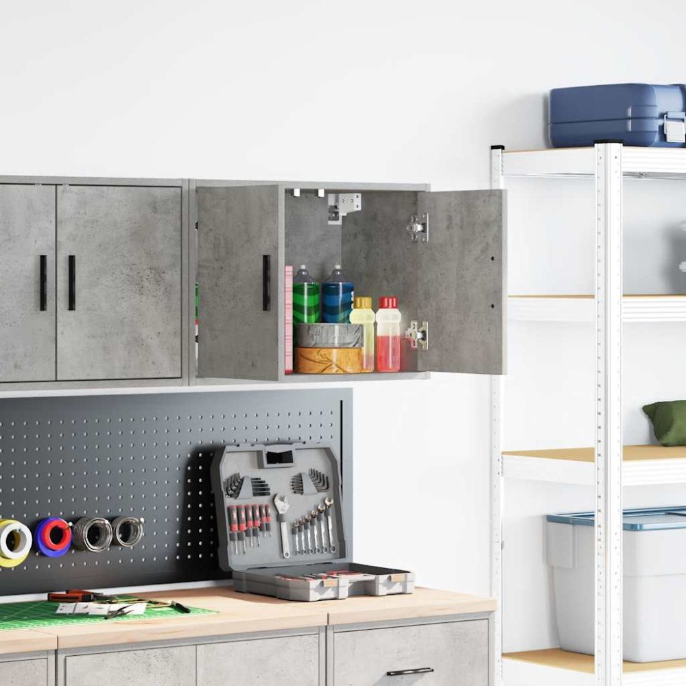 vidaXL Väggskåp för garage betonggrå konstruerat trä