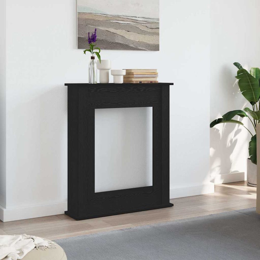 vidaXL Öppen spis infattning svart ek 75x20x87,5 cm konstruerat trä