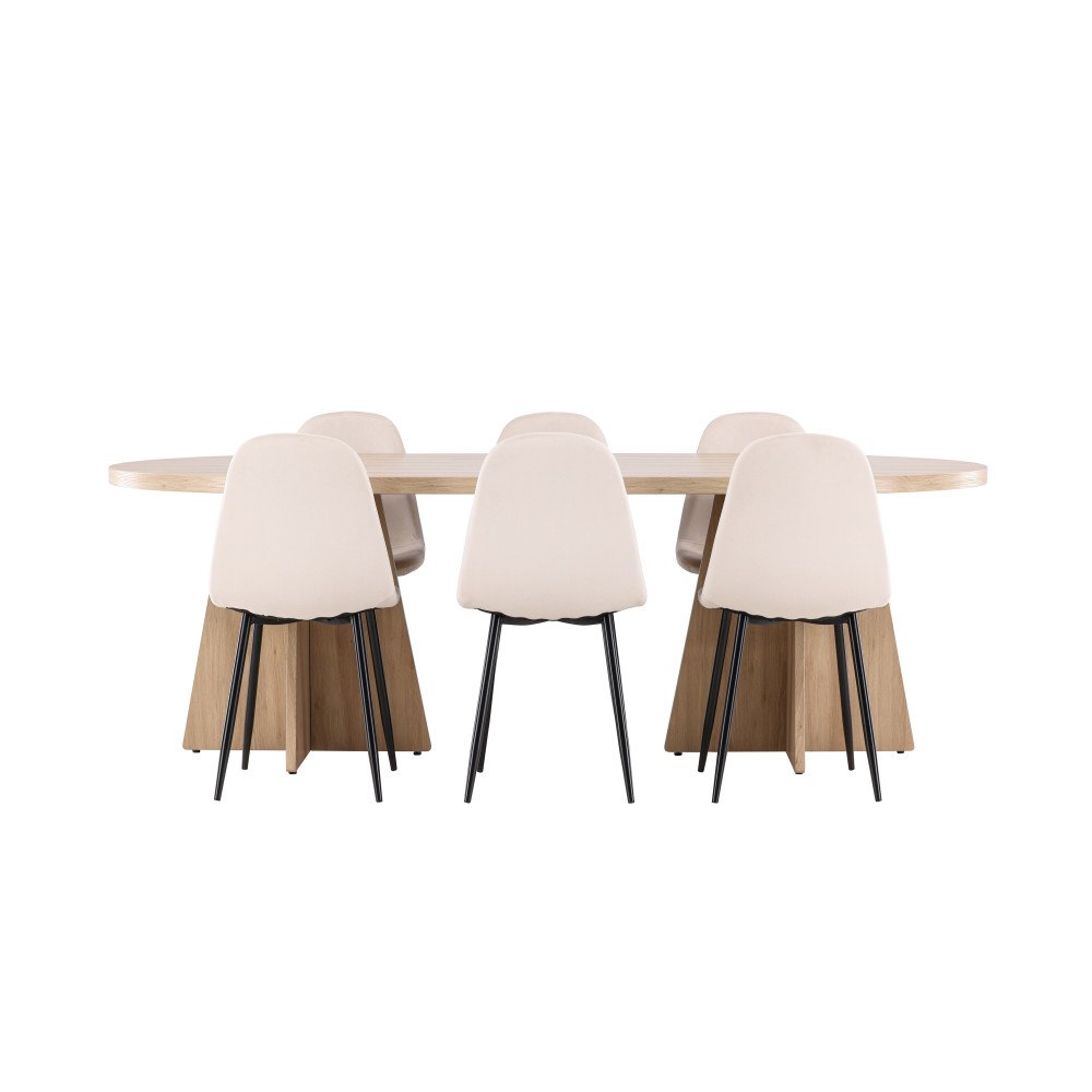 Venture Home Bootcut Matbord med Polar Matstol