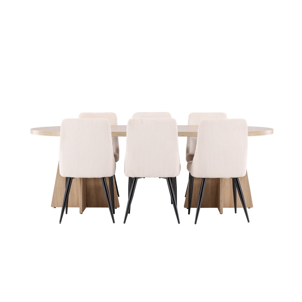 Venture Home Bootcut Matbord med Leone Matstol