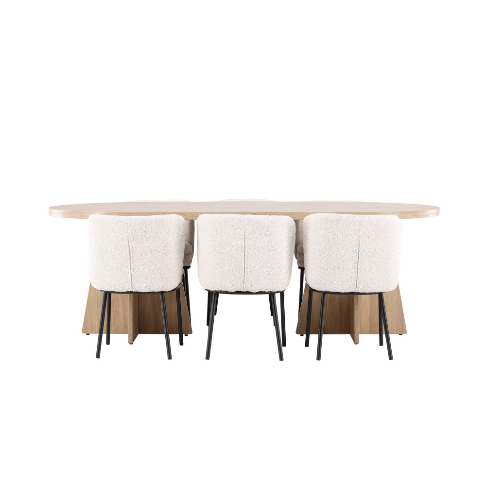 Venture Home Bootcut Matbord med Agnes Matstol