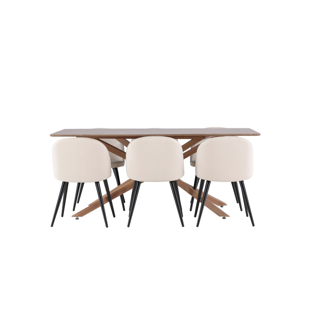 Venture Home Piazza Matbord med Velvet Matstol