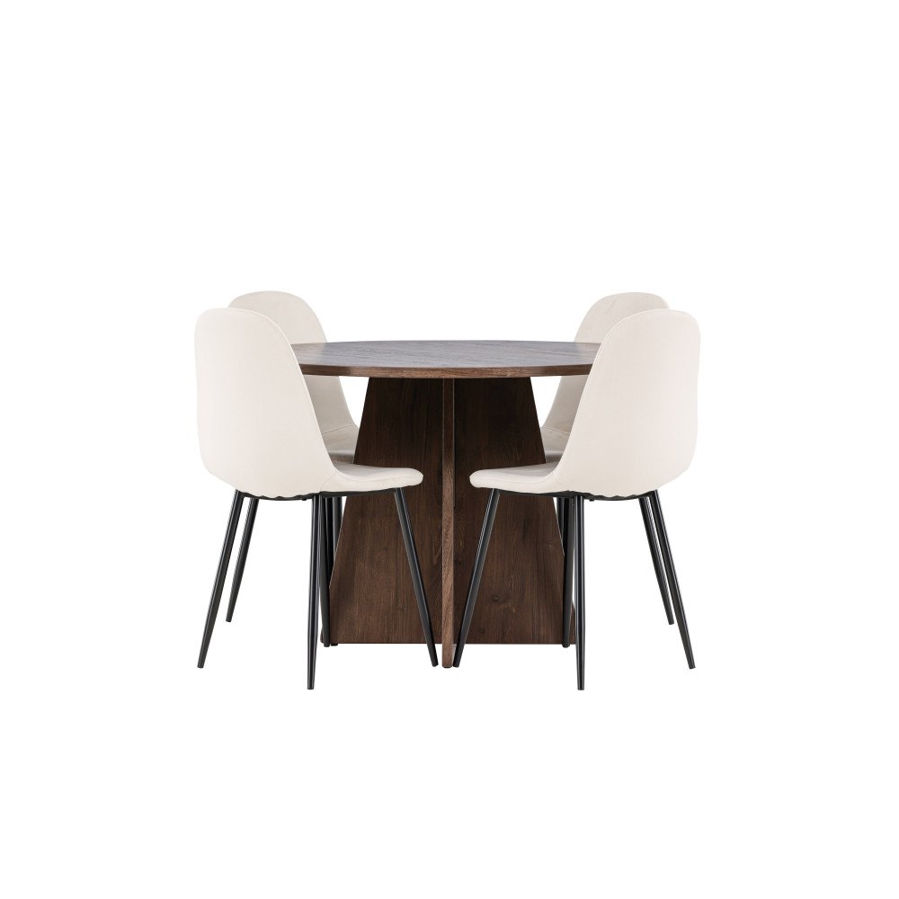 Venture Home Bootcut Matbord med Polar Matstol