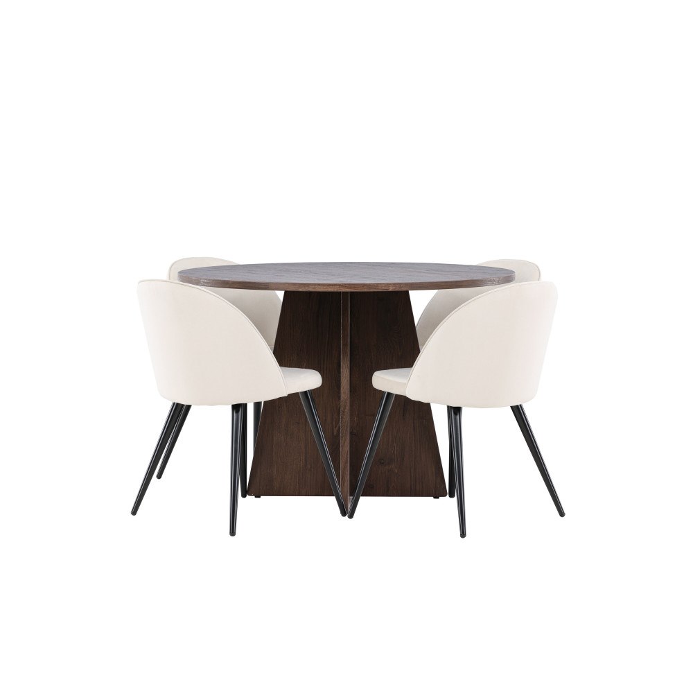 Venture Home Bootcut Matbord med Velvet Matstol