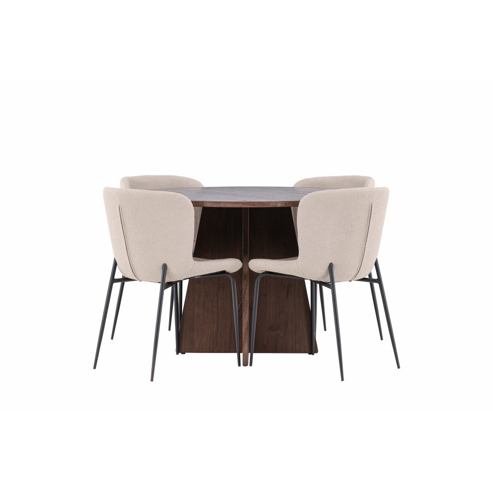 Venture Home Bootcut Matbord med Modesto Matstol