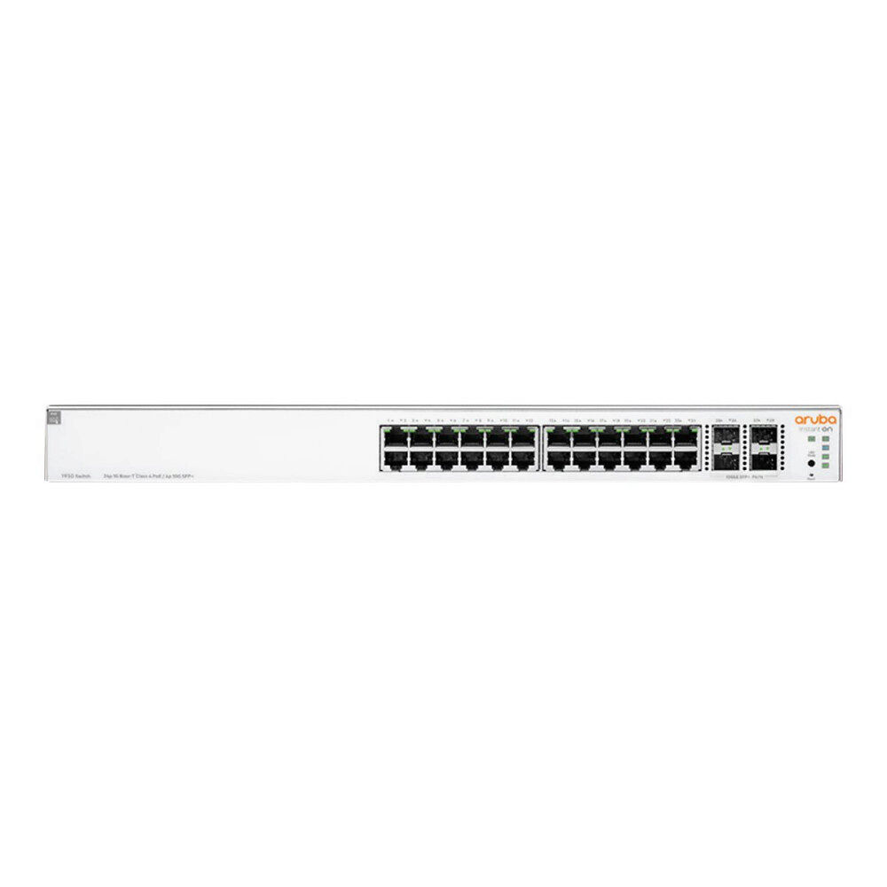 Hewlett Packard Enterprise HPE Networking Instant On 1930 24G Class4 PoE 4SFP/SFP+ 370W Switch - switch - 28 portar - Administrerad - rackmonterbar