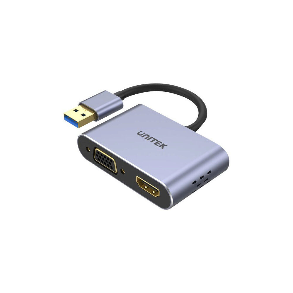 UNITEK Unitek V1304A - videokort - HDMI / VGA / USB - 15 cm