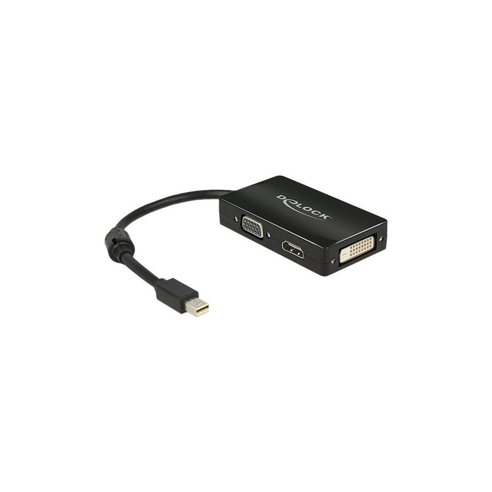 DeLOCK Delock Delock Adapter mini Displayport 1.1 male > VGA / HDMI / DVI female Passive - videokonverterare - svart