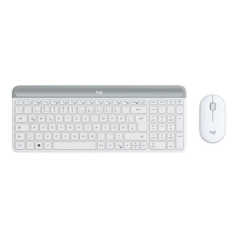 Logitech Logitech Slim Wireless Combo MK470 - sats med tangentbord och mus - QWERTZ - tysk - offwhite Inmatningsenhet