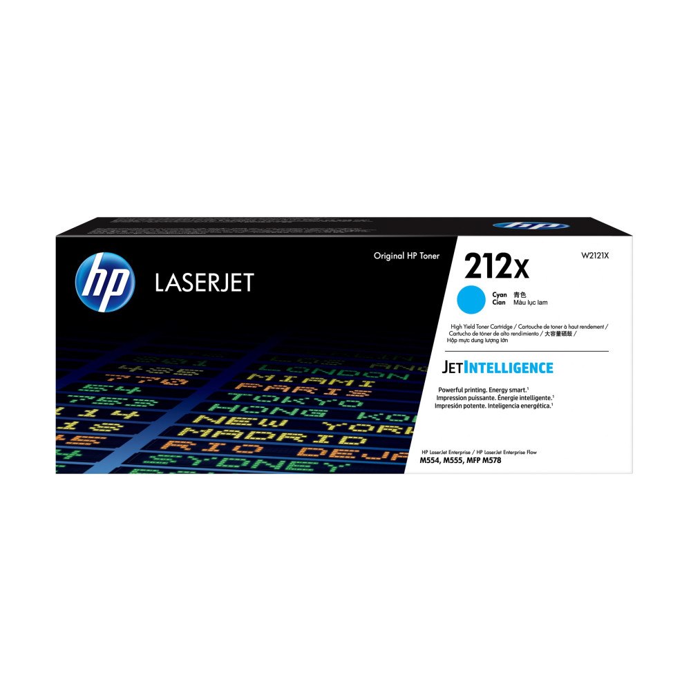 Hewlett-Packard HP 212X - Lång livslängd - cyan - original - LaserJet - tonerkassett (W2121X)