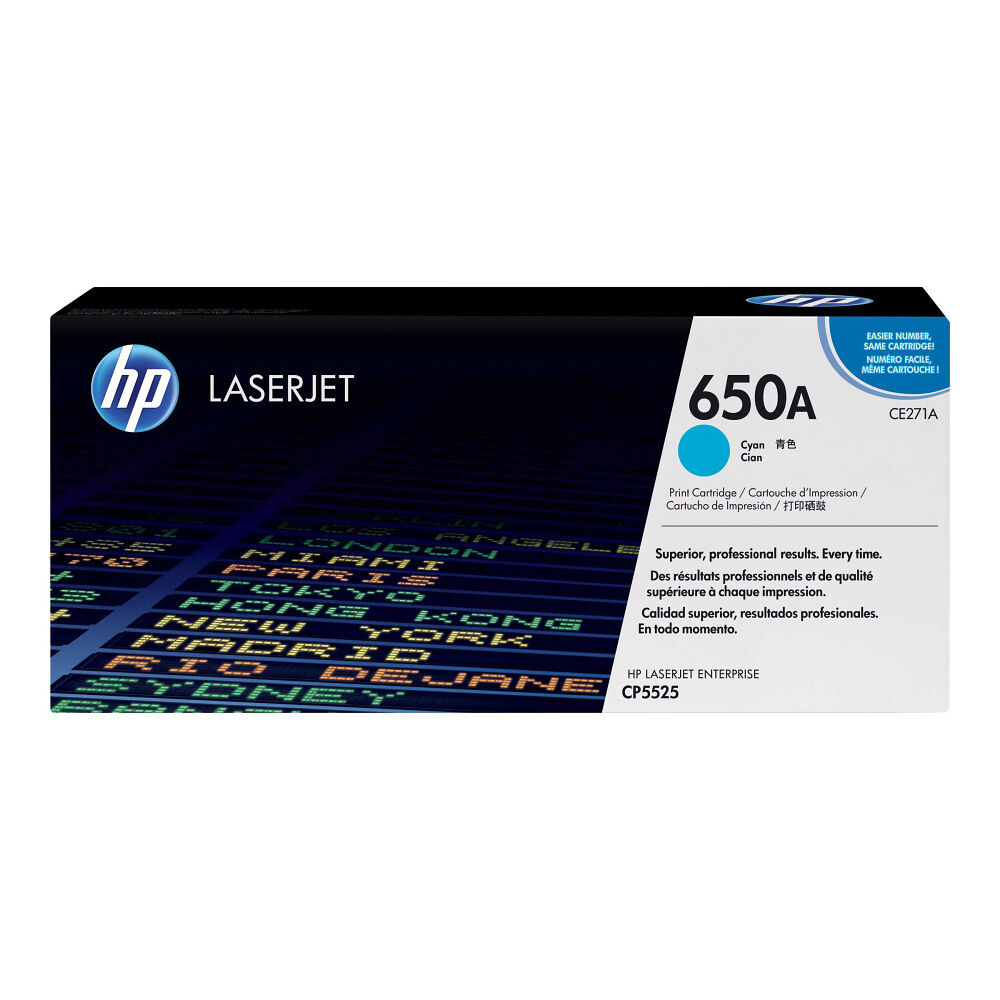 Hewlett-Packard HP 650A - cyan - original - LaserJet - tonerkassett (CE271A)