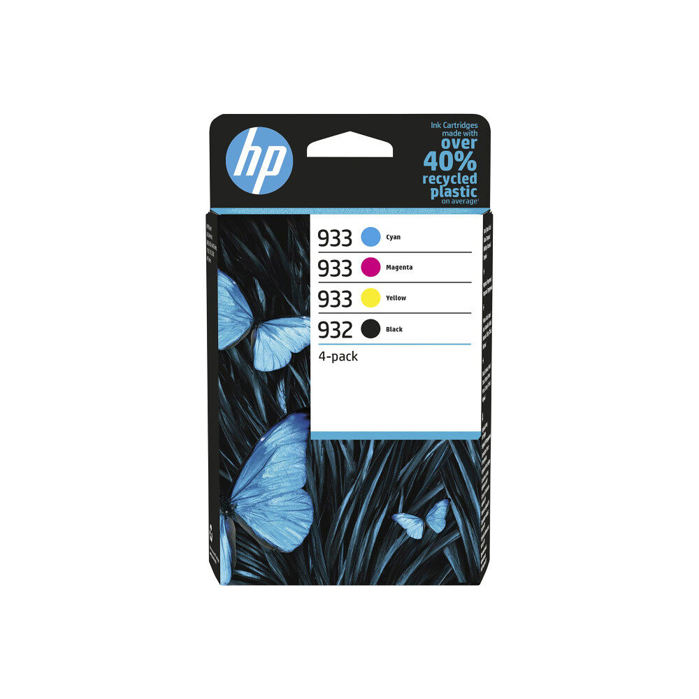 Hewlett-Packard HP 932/933 Combo Pack - 4-pack - svart, gul, cyan, magenta - original - bläckpatron