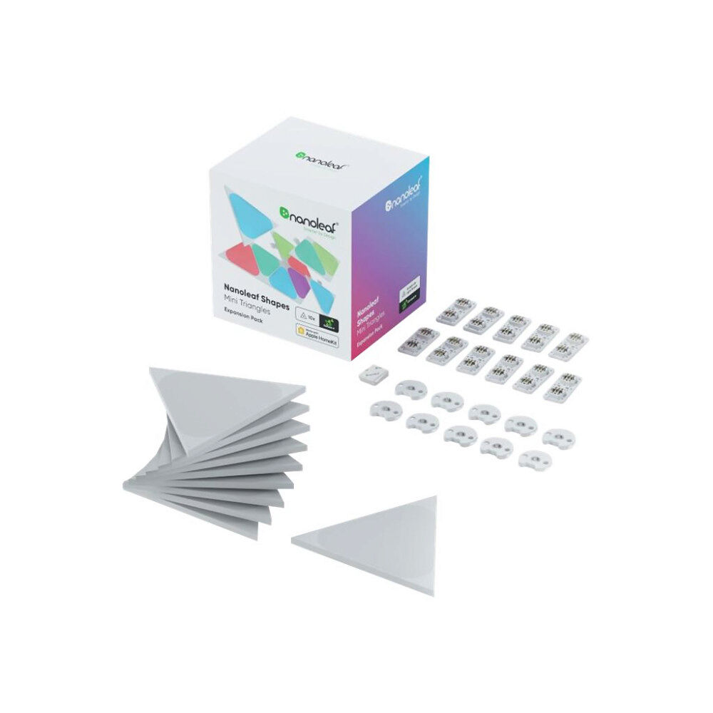 Nanoleaf Nanoleaf Shapes Mini Expansion Pack - trådlös belysningsuppsättning - LED x 10 - 0.57 W - 16 miljoner färger - 1200-6500...