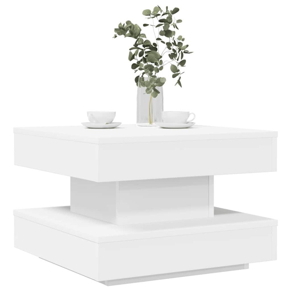 vidaXL Soffbord 360 grader vridbart vit 50x50x34,5 cm