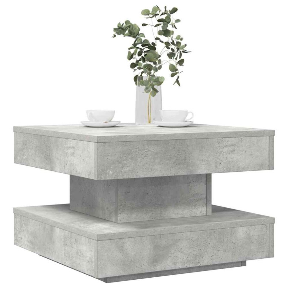 vidaXL Soffbord 360 grader vridbart betonggrå 50x50x34,5 cm