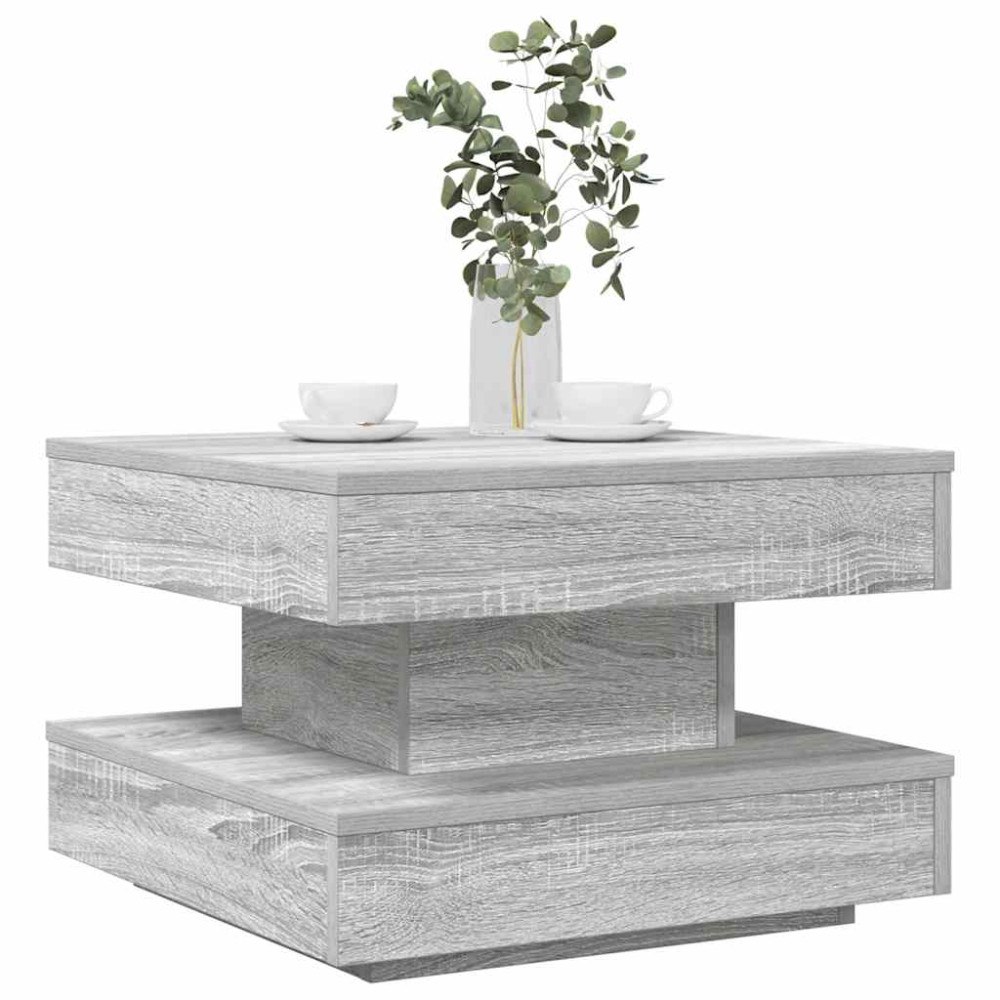 vidaXL Soffbord 360 grader vridbart grå sonoma 50x50x34,5 cm