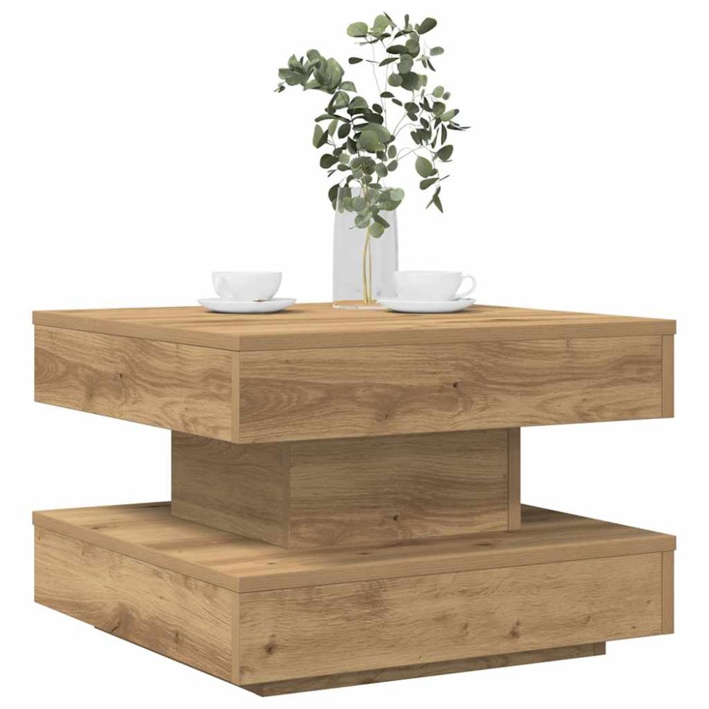 vidaXL Soffbord 360 grader vridbart artisan ek 50x50x34,5 cm