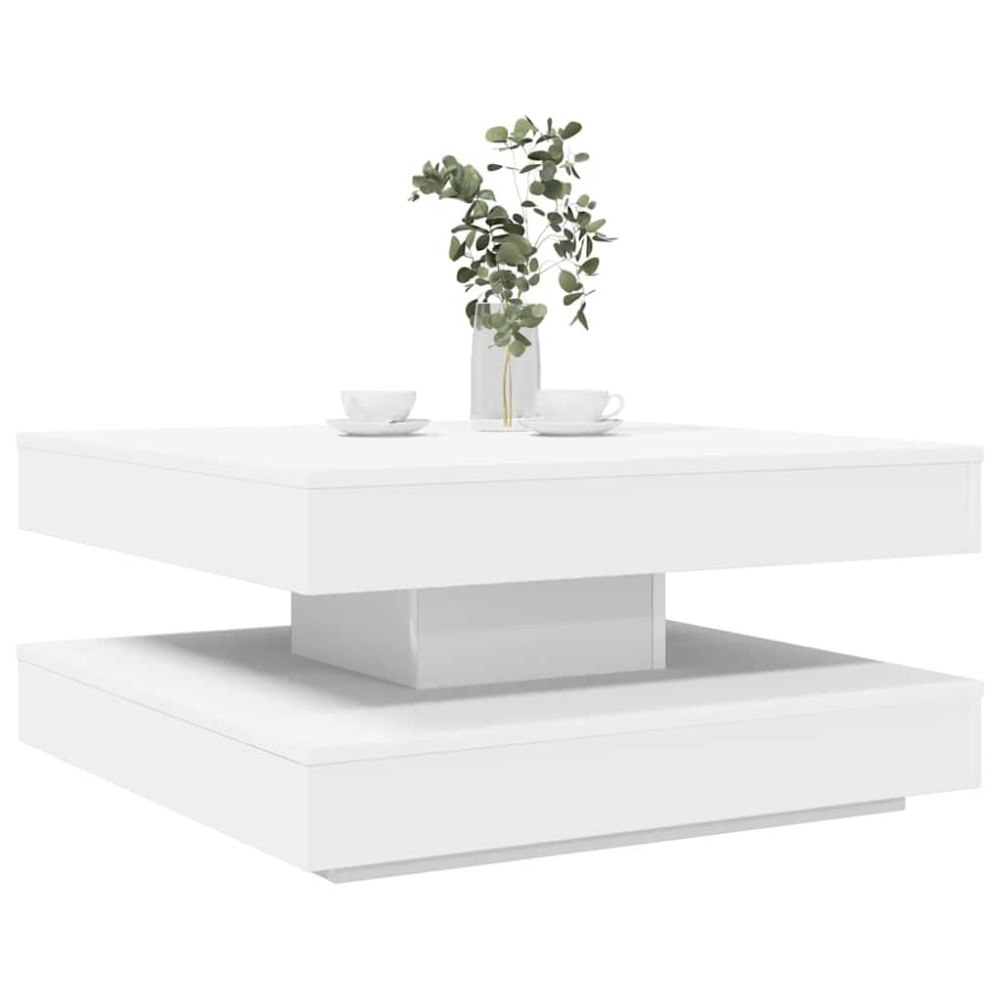vidaXL Soffbord 360 grader vridbart vit 70x70x34,5 cm