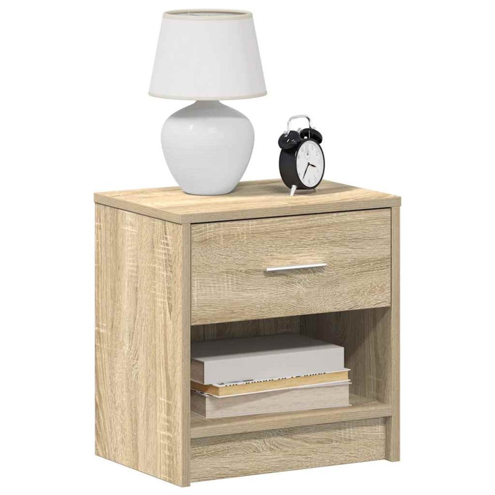 vidaXL Sängbord 2 st med låda sonoma-ek 39x28x41 cm
