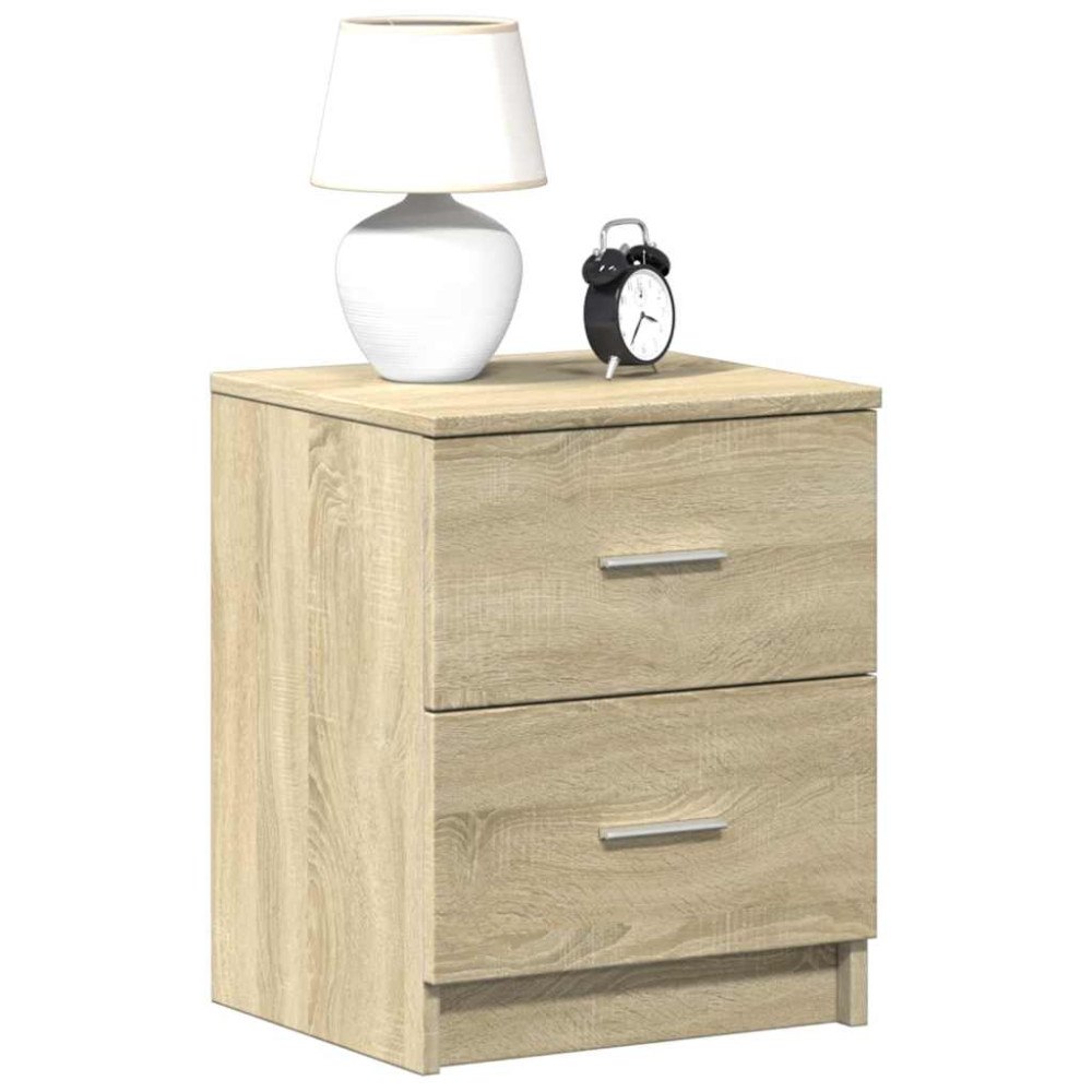 vidaXL Sängbord 2 st med 2 lådor sonoma-ek 40x36x50 cm
