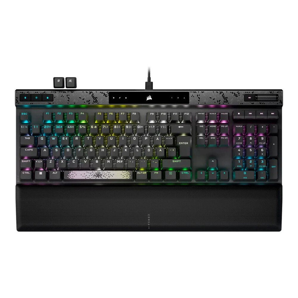 Corsair CORSAIR K70 MAX RGB - tangentbord - QWERTY - amerikansk - stålgrå Inmatningsenhet