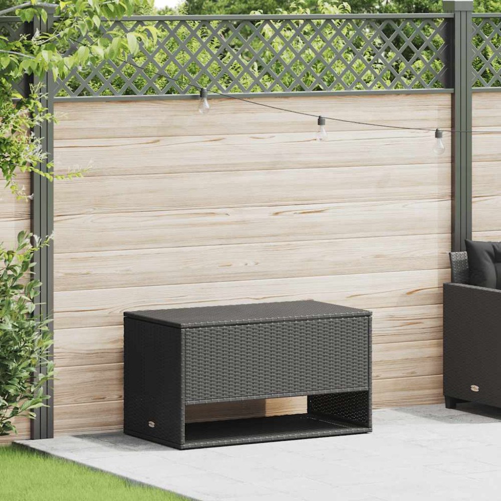 vidaXL Kuddlåda för utomhusbruk svart 100x55x55,5 cm konstrotting