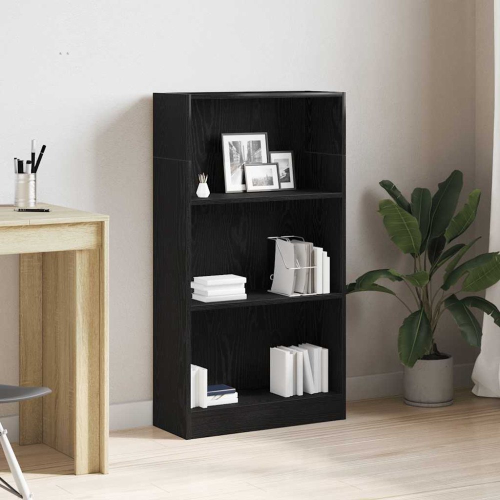 vidaXL Bokhylla svart ek 60x24x109 cm konstruerat trä