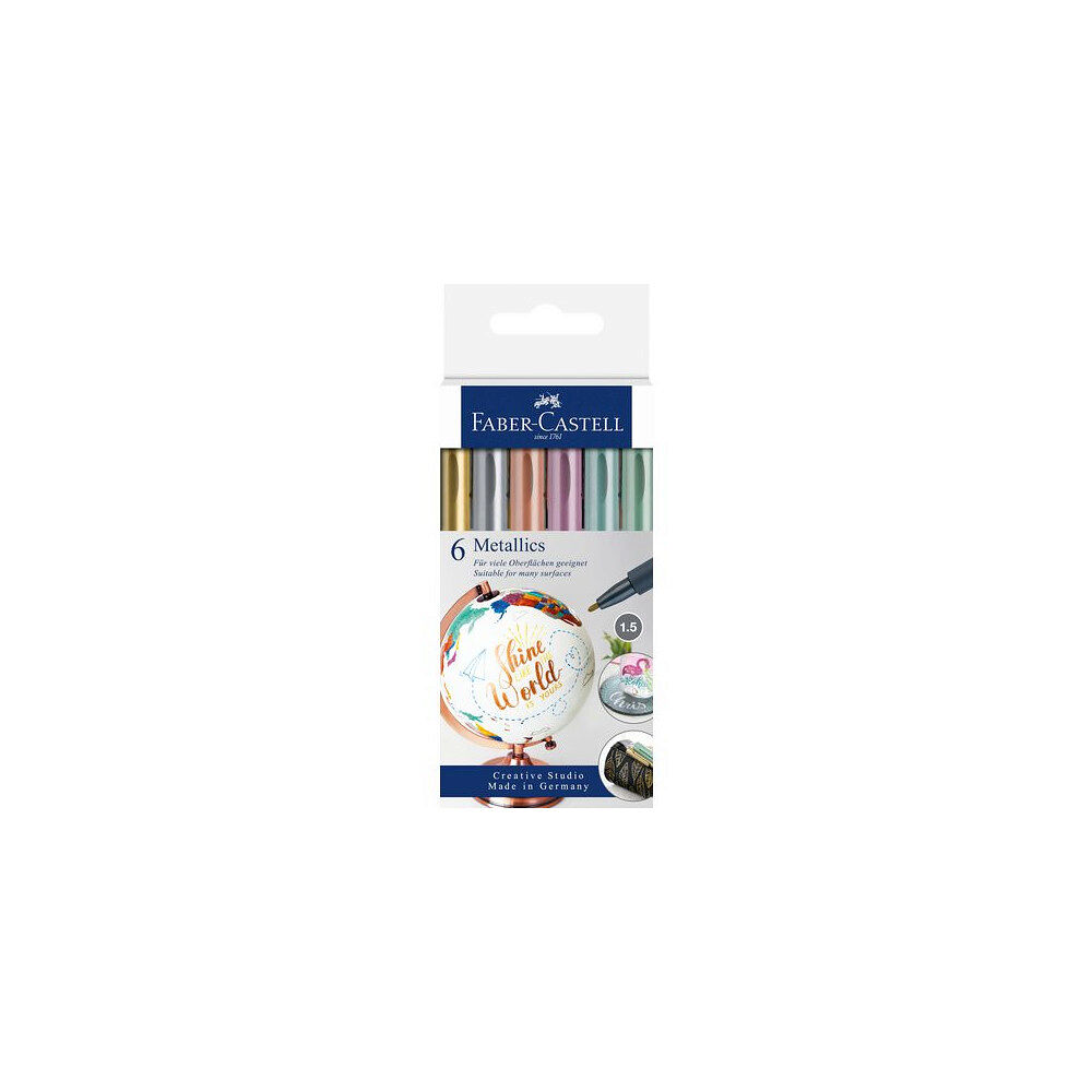 FABER-CASTELL Fiberpenna FABER CASTELL Metallics 6/fp