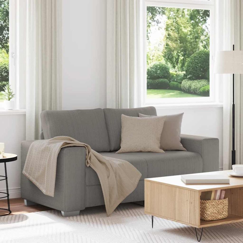 vidaXL Loveseat soffa ljusgrå 120 cm manchestertyg