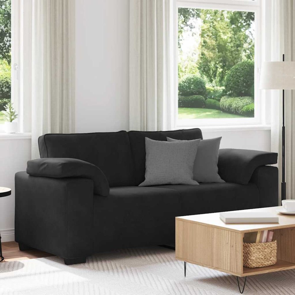 vidaXL Loveseat soffa svart 140 cm sammet