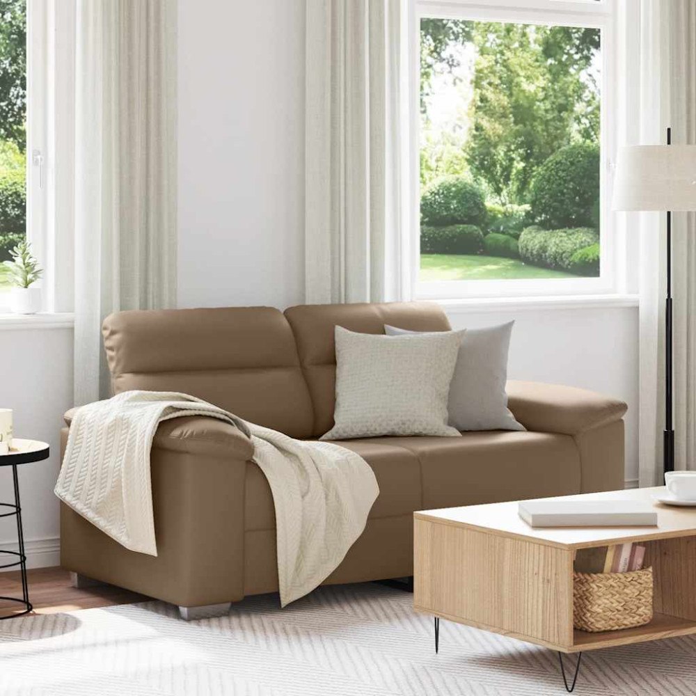 vidaXL 2-sitssoffa cappuccino 120 cm konstläder