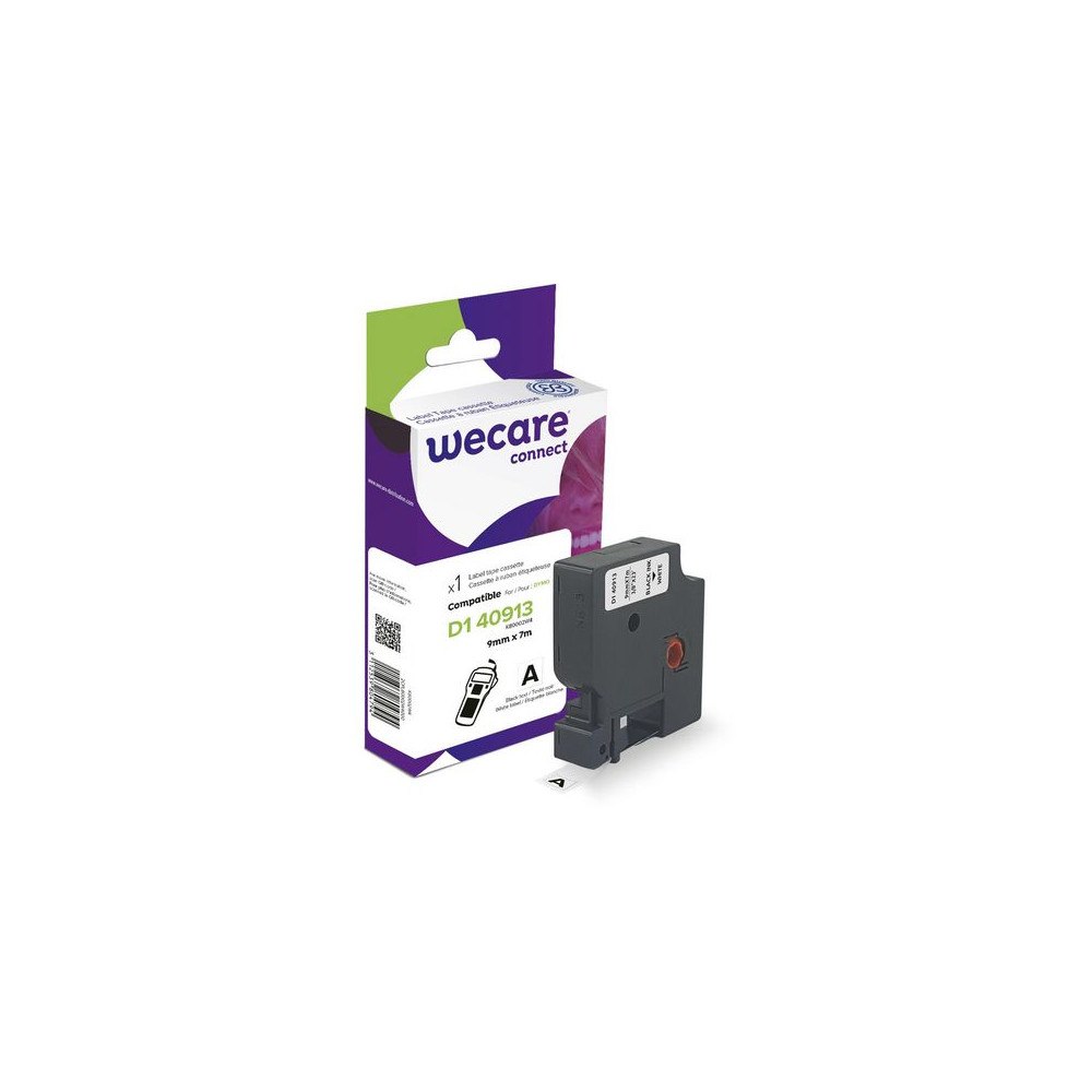 Wecare Tape WECARE 9mm svart på vit