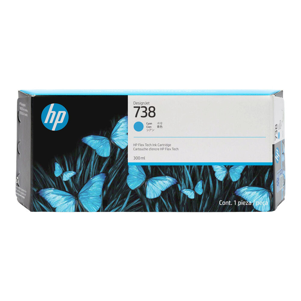 Hewlett-Packard HP 738 - cyan - original - DesignJet - bläckpatron