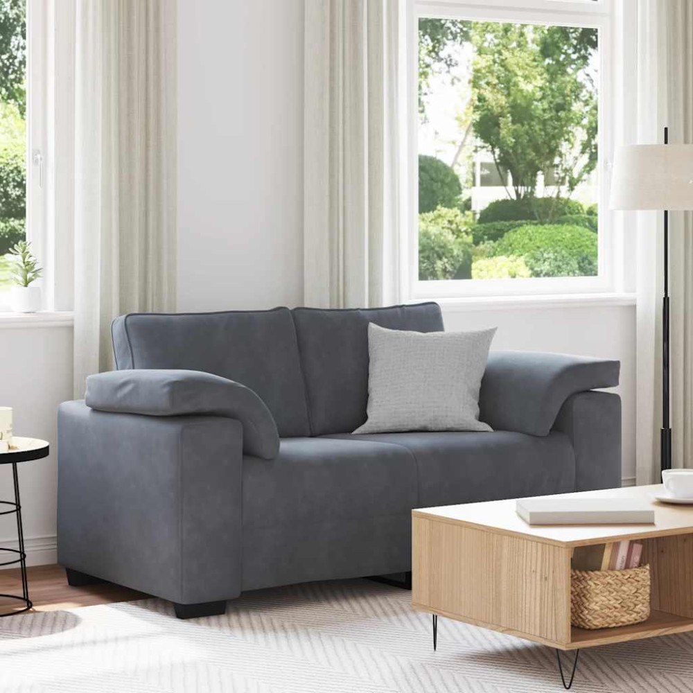vidaXL Loveseat soffa mörkgrå 120 cm sammet