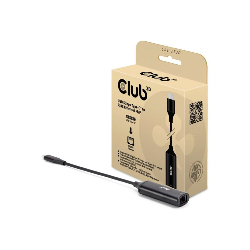 Club 3D Club 3D - nätverksadapter - USB-C - 100M/1G/2.5G/5 Gigabit Ethernet x 1