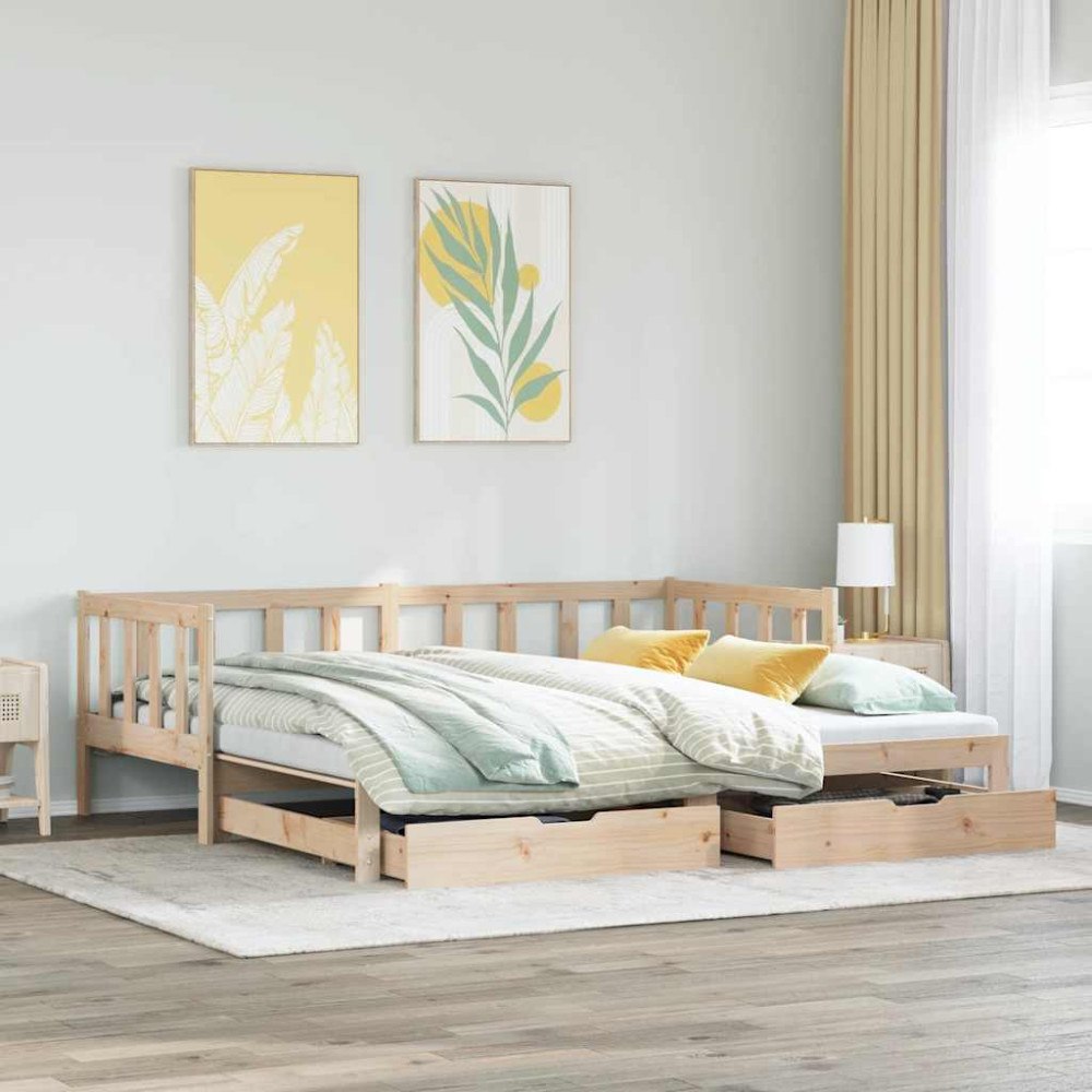 vidaXL Dagbädd utdragbar med lådor utan madrass 80x200 cm