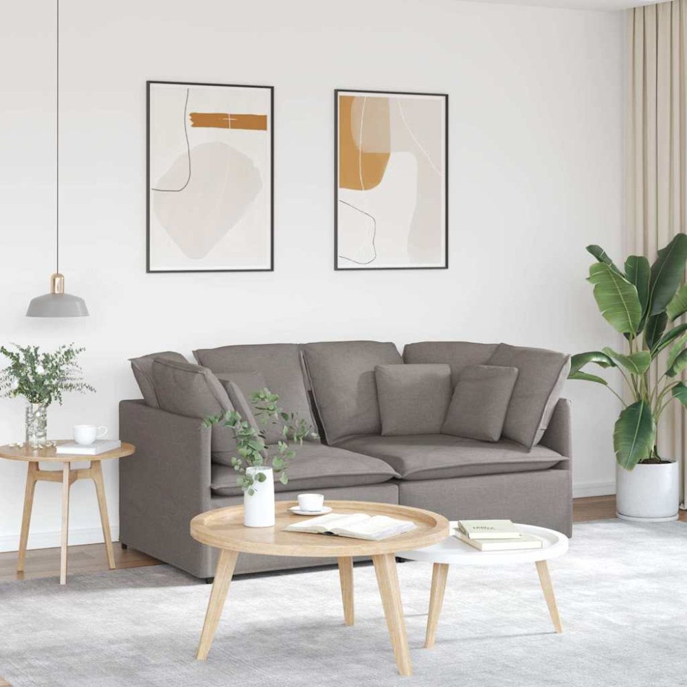 vidaXL Modulsoffa med kuddar i taupe