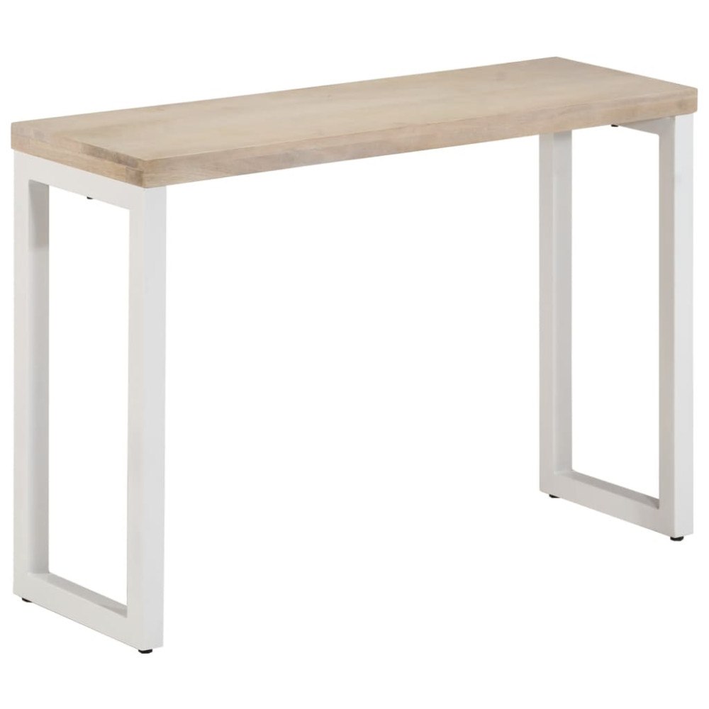 vidaXL Konsolbord brun 110x35x76 cm massivt mangoträ och järn
