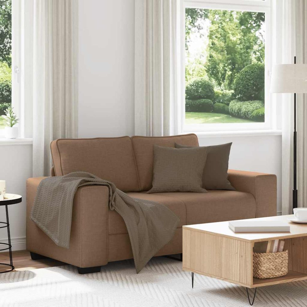 vidaXL 2-sitssoffa brun 120 cm tyg